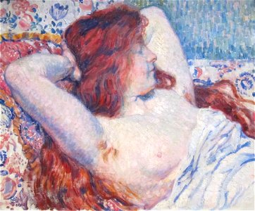 'Reclining Woman with Red Hair' by Théophile van Rysselberghe, Dayton Art Institute