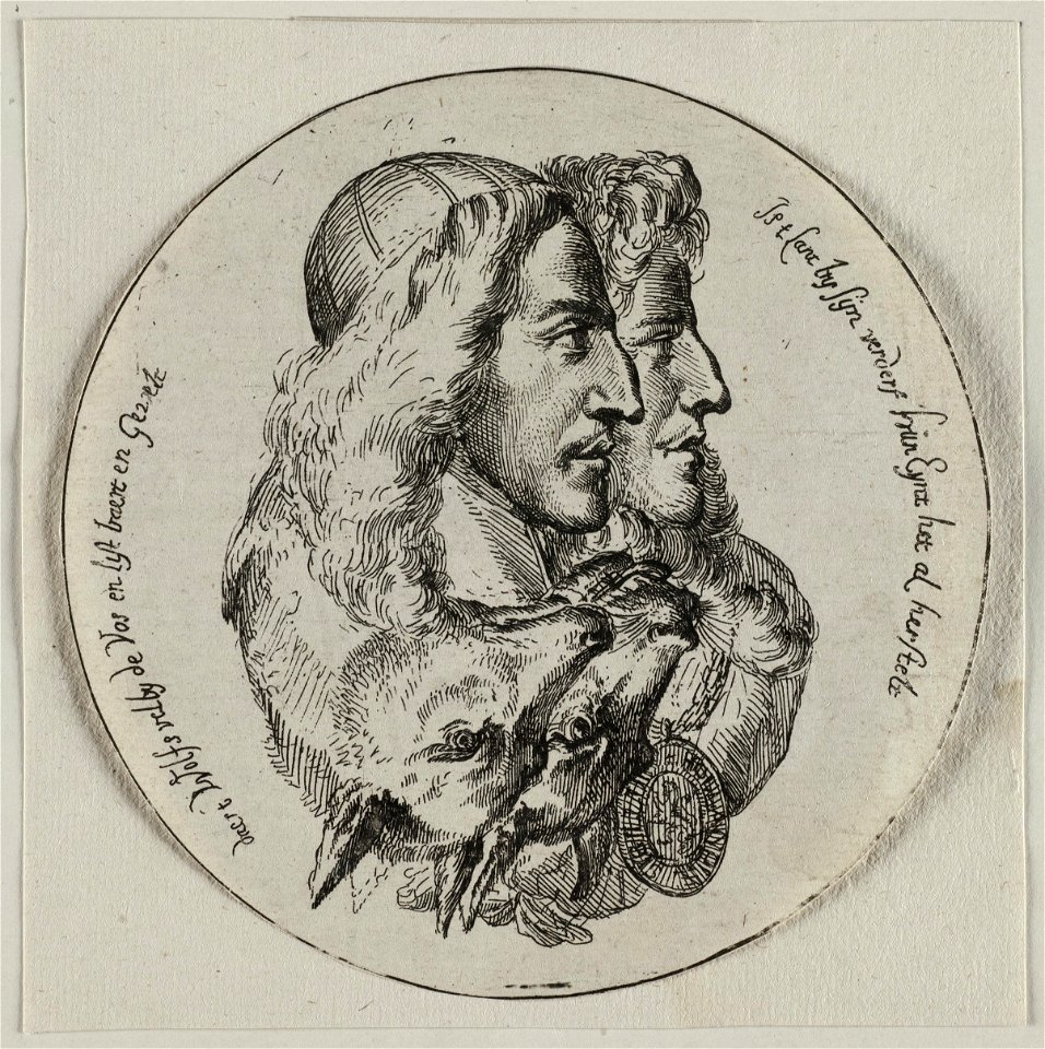 Rond portret met de gebroeders de Witt. NL-HlmNHA 53009041