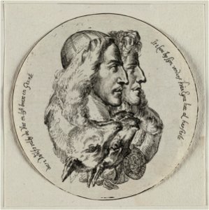 Rond portret met de gebroeders de Witt. NL-HlmNHA 53009041