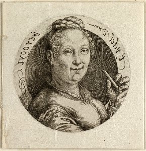 Portret van een onbekende vrouw met een fluit . NL-HlmNHA 1477 53008531