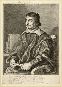 Portret van de dichter en toneelschrijver Joost van den Vondel. NL-HlmNHA 1477 53009890