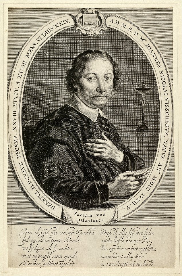 Portret van de theoloog Johannes Nicolaesz. Visscher. NL-HlmNHA 1477 53009889