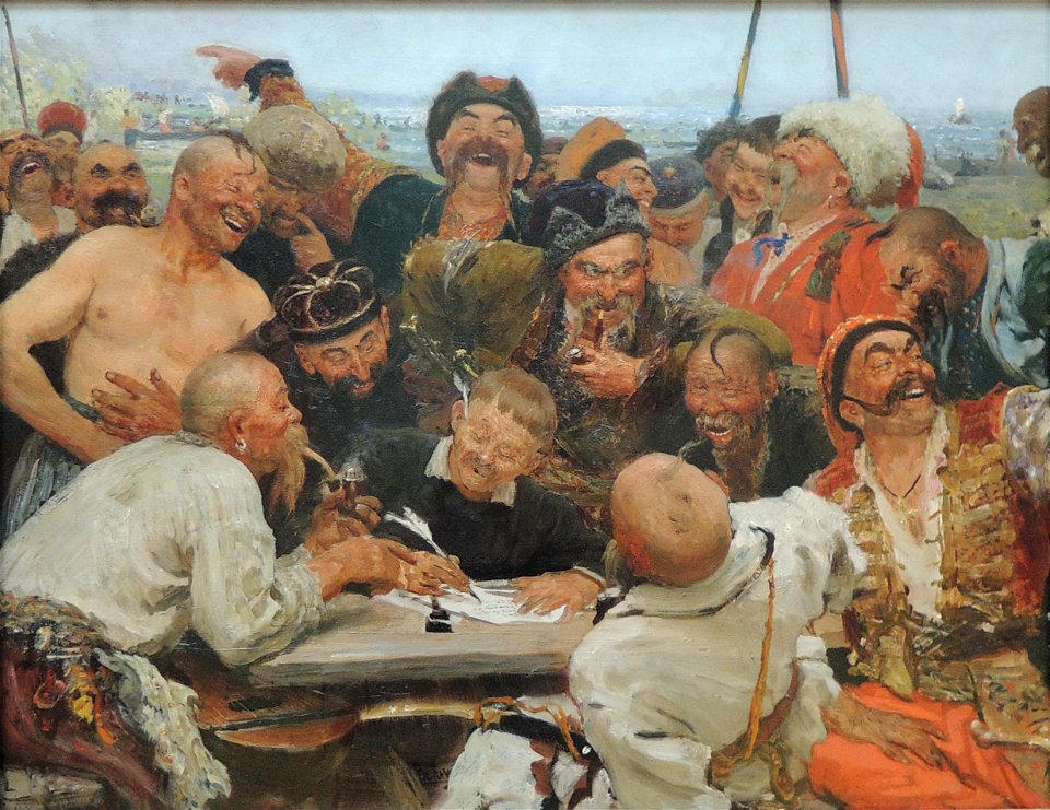 Reply of the Zaporozhian Cossacks (sketch, 1880-90, GTG)