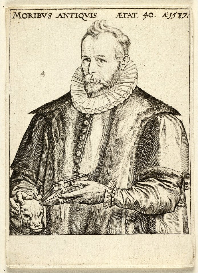 Portret van Justus Lipsius, humanist en geleerde, op veertigjarige leeftijd. NL-HlmNHA 1477 53008540