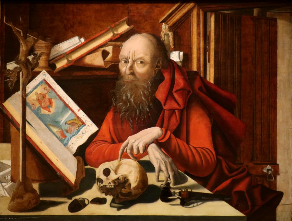 St. Jerome in His Study by Marinus van Reymerswaele and studio, Schorr Collection