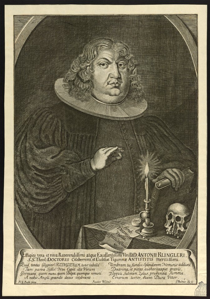 Porträt Anton Klingler (1649-1713) - Burgerbibliothek Bern - Signatur Mss.Mül.Gr.B.199
