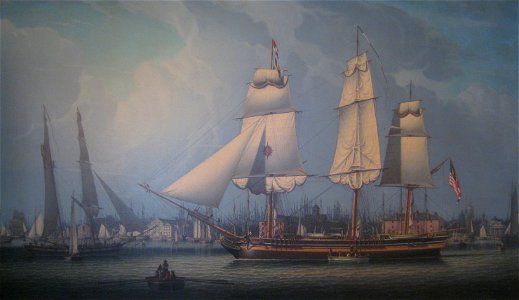 'Wharves of Boston' by Robert Salmon, 1829 - Old State House Museum, Boston, MA - IMG 6794
