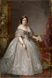 Retrato de Isabel II, José Saló y Junquet. Free illustration for personal and commercial use.