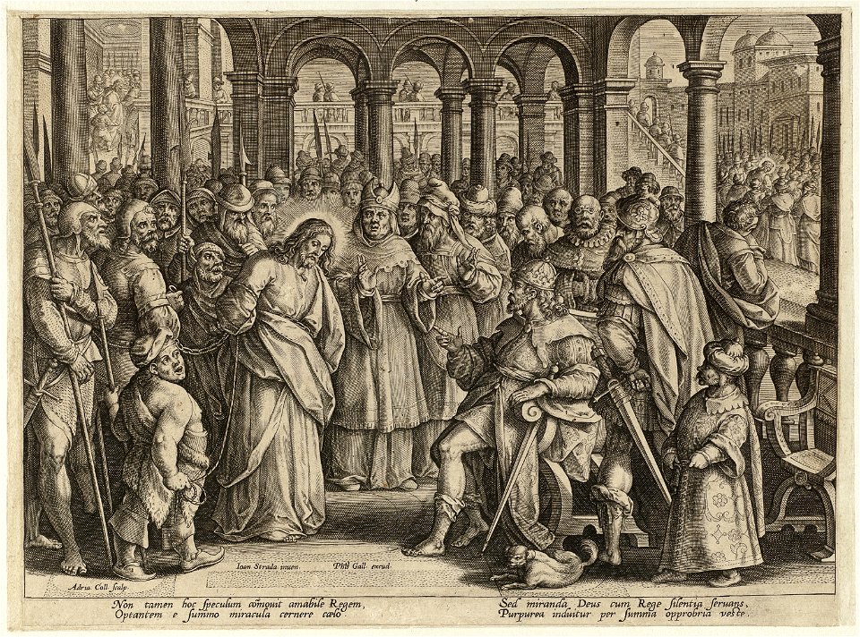 Prent uit de ongenummerde, eenenveertig delige prentenserie getiteld 'Passie, dood en wederopstanding van Christus' Passio, mors et resvrrection dn. Nostri Iesv Christ. NL-HlmNHA 1477 53008121