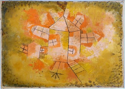 Revolving House by Paul Klee, 1921 AD, gouache on cheesecloth on paper - Museo Nacional Centro de Arte Reina Sofía - DSC08792