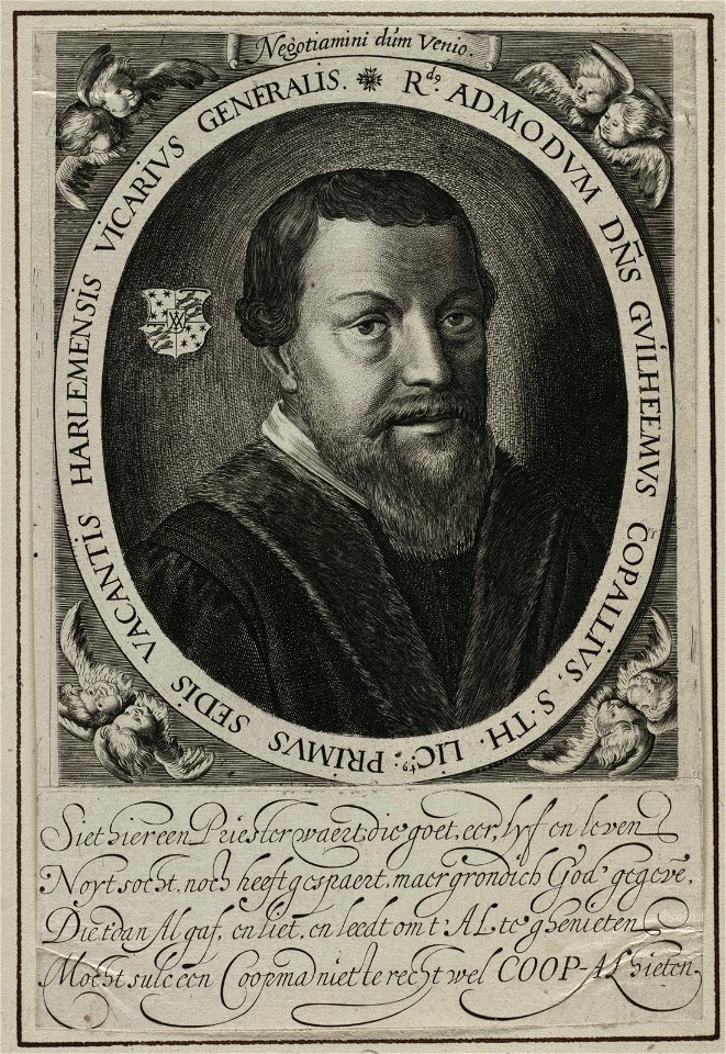 Portret van Willem Copallius, rooms-katholiek geestelijke, kannunik en vicaris van het bisdom Haarlem. NL-HlmNHA 53012609