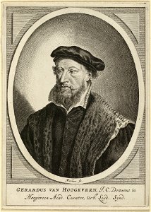 Portret van Gerardus Amelisz. van Hoogeveen, curator en pensionaris van Leiden. NL-HlmNHA 1477 53009842