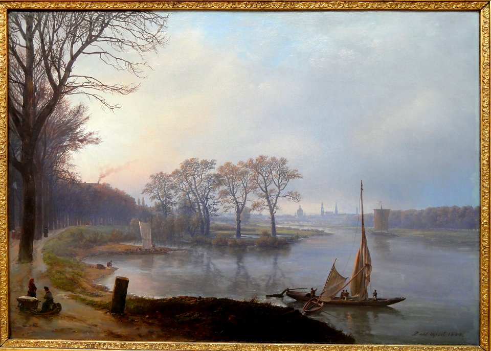 Prospect of Dresden Seen from Pieschen, March Haze, by Johan Christian Dahl - Ny Carlsberg Glyptotek - Copenhagen - DSC09249