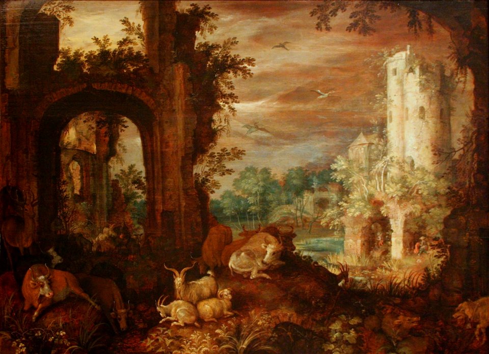 Roelant Savery - Troupeaux dans les ruines