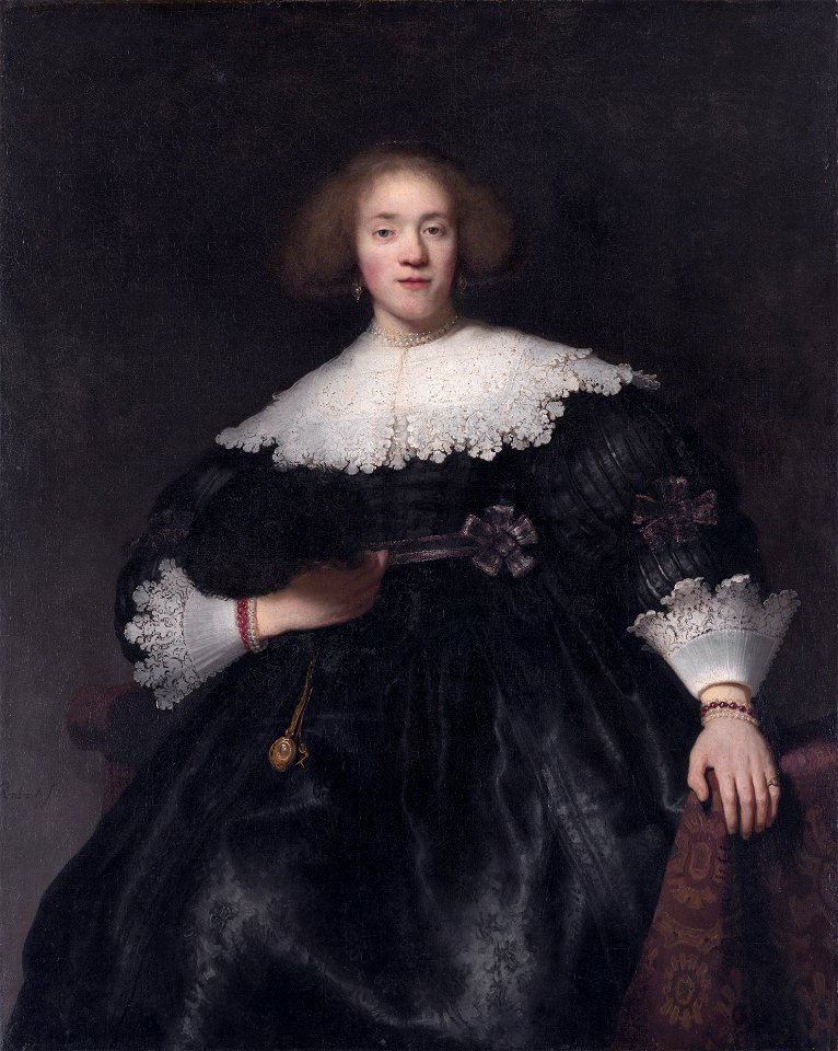 Rembrandt - Portrait of a Young Woman with a Fan