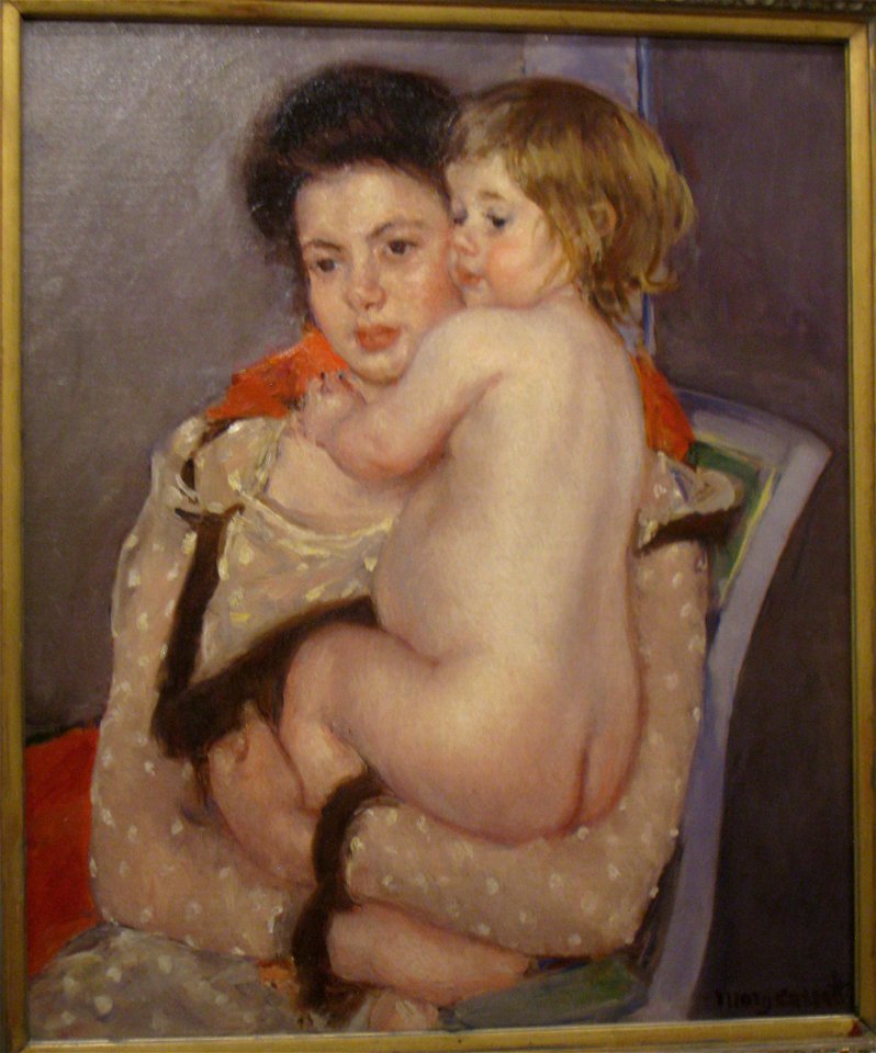 Reine LeFebvre Holding a Nude Baby, 1902-1903, by Mary Cassatt (1844-1926) - Worcester Art Museum - IMG 7611