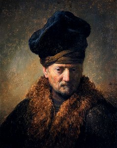 Rembrandt Harmenszoon van Rijn - Bust of an Old Man in a Fur Cap. Free illustration for personal and commercial use.