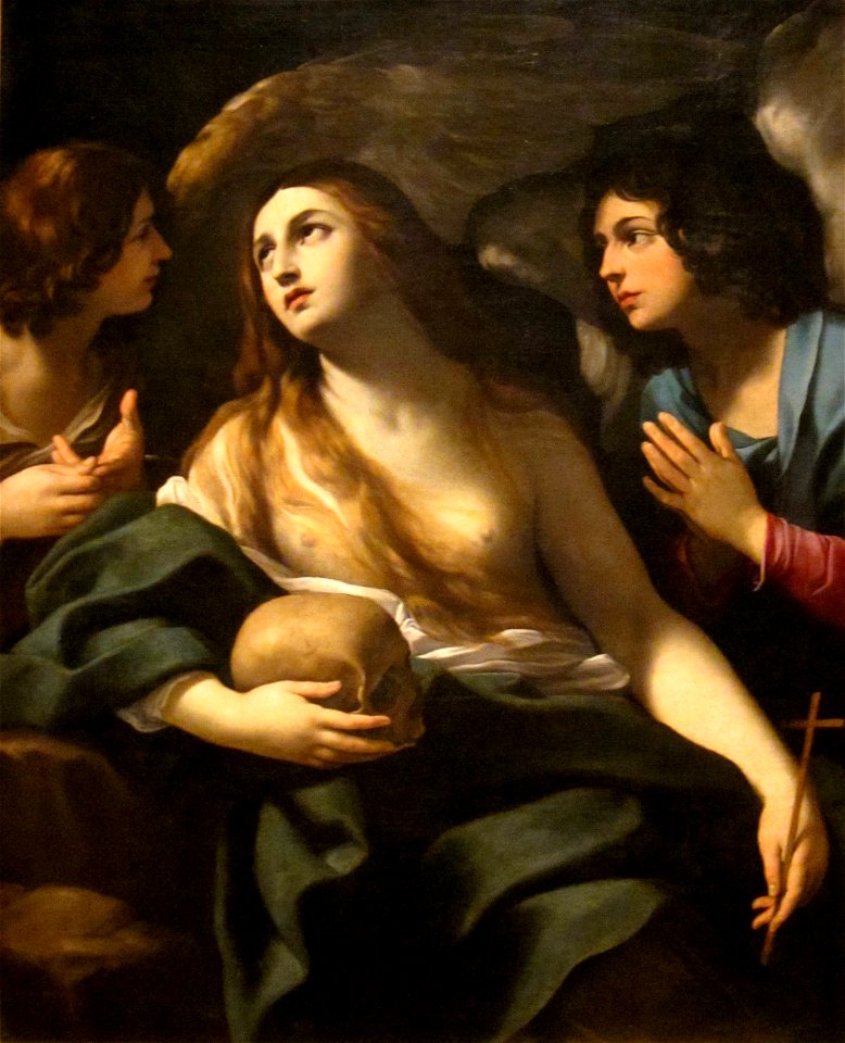 'Mary Magdalen between Two Angles', circle of Guido Reni, Dayton Art Institute