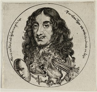 Rond portret van koning Karel II. NL-HlmNHA 53009039
