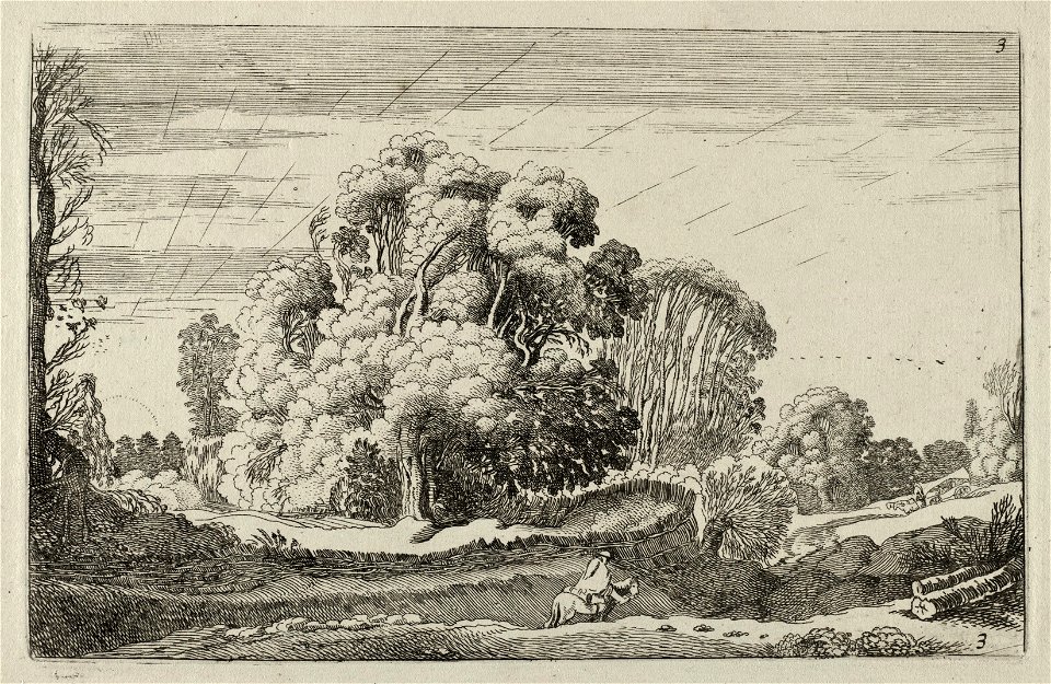 Ruiter in een landschap bij zonsopgang. NL-HlmNHA 53012437