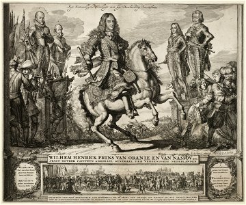 Ruiterportret van Willem III als stadhouder en kapitein-generaal van de verenigde Nederlanden. NL-HlmNHA 53009047