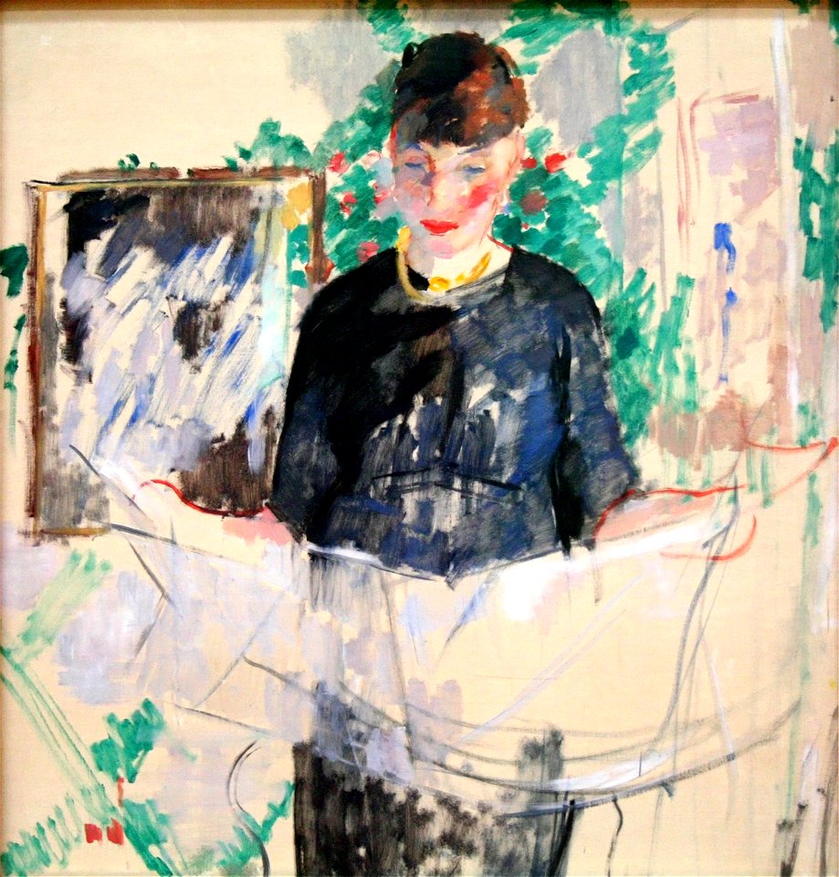 Rik Wouters - Vrouw in het zwart een krant lezend