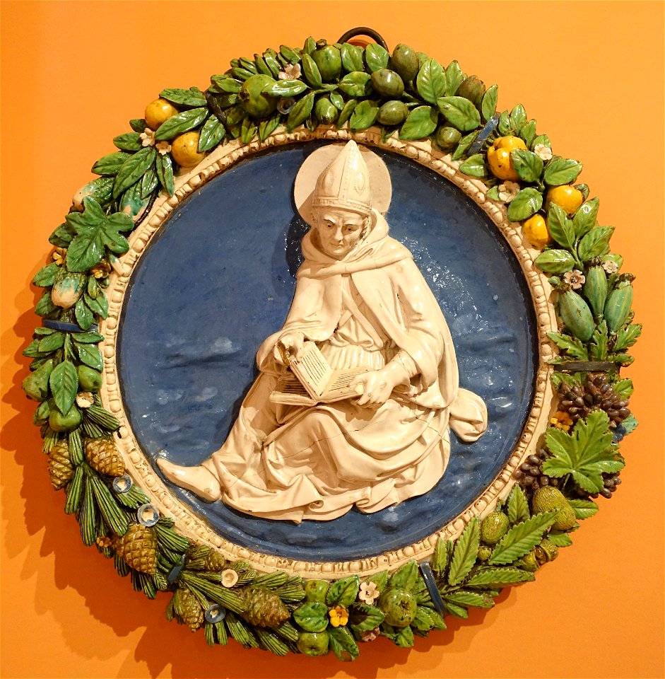 Saint Augustine by Andrea Della Robbia, c. 1490 AD, terracotta - Museo Nacional Centro de Arte Reina Sofía - Madrid, Spain - DSC08575