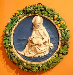 Saint Augustine by Andrea Della Robbia, c. 1490 AD, terracotta - Museo Nacional Centro de Arte Reina Sofía - Madrid, Spain - DSC08575
