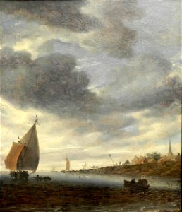 Salomon van Ruysdael Gewässer m Segelboot