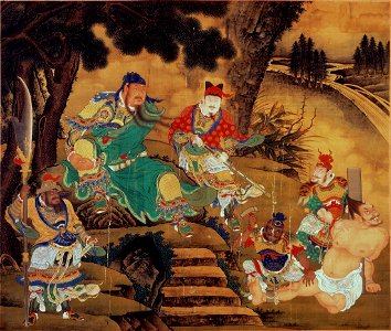 Shang Xi, Guan Yu Captures General Pang De. Free illustration for personal and commercial use.