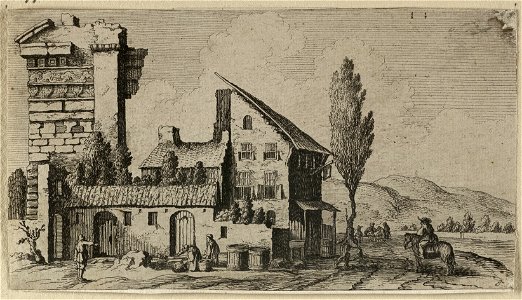 Romeinse ruïne omgebouwd tot een boerderij. NL-HlmNHA 1477 53011607