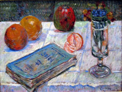 1888 Signac Stillleben mit Buch anagoria