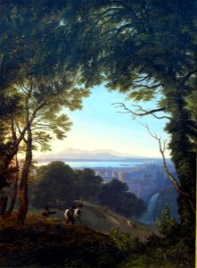 1817 Schinkel Blick auf eine italienische Landschaft anagoria. Free illustration for personal and commercial use.