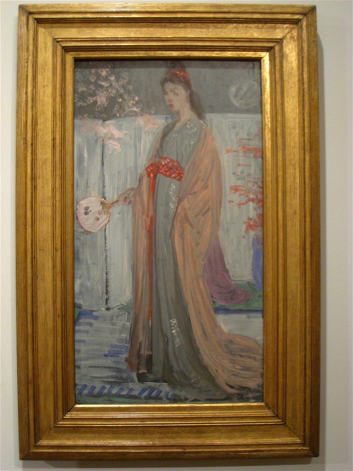 Sketch for Rose and Silver - La Princesse du Pays de la Porcelaine, 1863-1864, by James Abbort McNeill Whistler (1834-1903) - Worcester Art Museum - IMG 7598