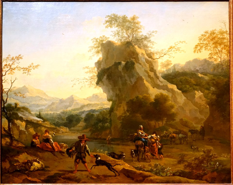 Southern landscape, Claesz Pietersz Berchem, c. 1650, oil on canvas - Villa Vauban - Luxembourg City - DSC06531