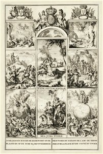 Schilderijen op de triomfoog op de Plaats, opgericht door het stadsbestuur voor de intocht van stadhouder-koning Willem III te Den Haag, 5 februari 1691. Acht allegorische en mythologische v, NL-HlmNHA 53009150