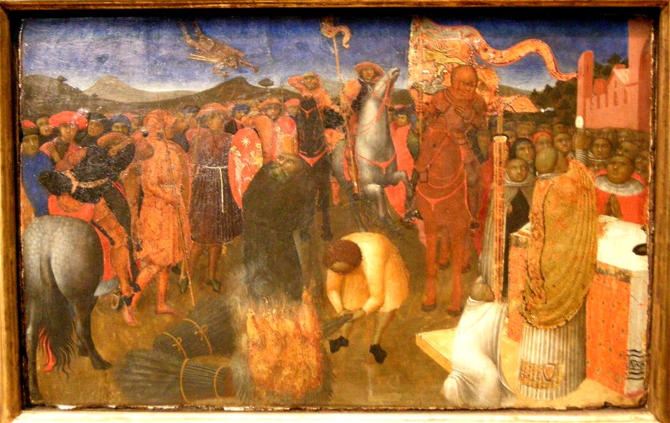 Sassetta, rogo di un eretico, 1423-25 o 26