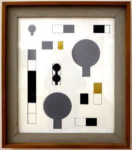Sophie taeuber-arp, composizione con cerchi a mano e rettangoli, 1930