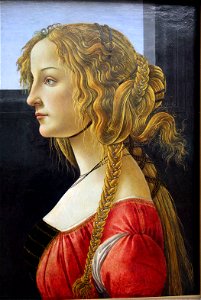 Sandro botticelli, ritratto di profilo di una ragazza, forse simonetta vespucci, 1460-65 ca. 02