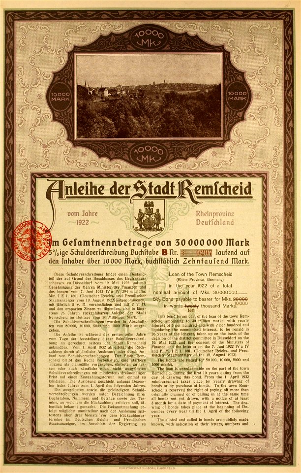 Stadt Remscheid 1922