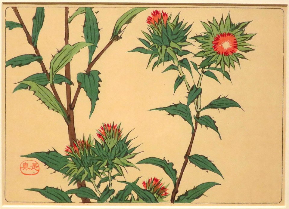 Safflowers by Shibata Zeshin from Comparing Flowers, Volume 6