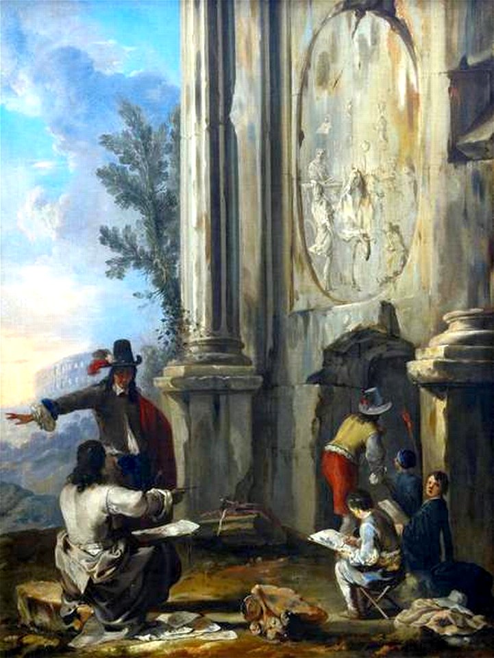 Schönfeld, Johann Heinrich - Zeichner in römischen Ruinen - 1634-1635
