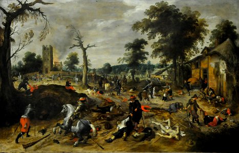 Sebastiaan Vrancx (1573-1647) - De plundering van Wommelgem (1625-1630) - Düsseldorf Museum Kunstpalast 15-08-2012 15-08-12