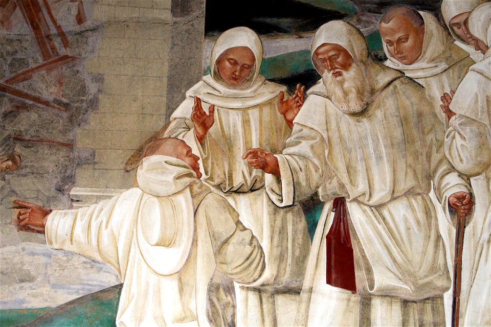 Storie di s. benedetto, 21 signorelli - Come Dio punisce Florenzo 04