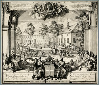 Seminarie en gymnasium te Lingen in Hannover opgericht door Willem III, ca. 1697. NL-HlmNHA 53008723
