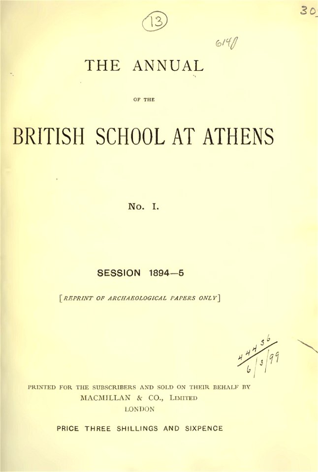 The Annual of the British School at Athens