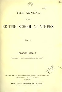 The Annual of the British School at Athens
