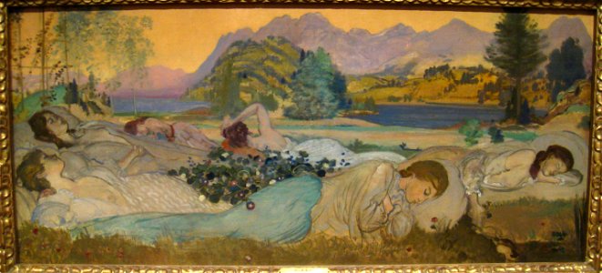 Sleep Lies Perfect in Them, 1908, by Arthur B. Davies (1862-1928) - Worcester Art Museum - IMG 7644