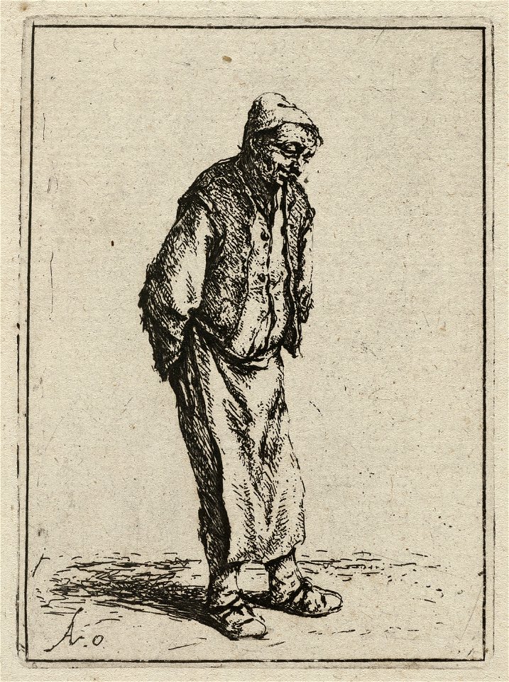 Staande boer met de handen op de rug. NL-HlmNHA 1477 53010943