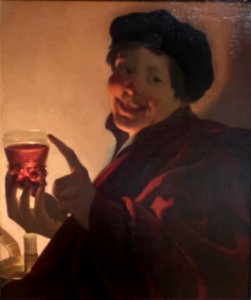 Boy with a Roemer of Wine by Candlelight by Hendrick Terbrugghen